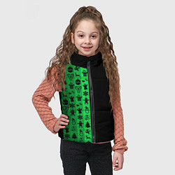 Детский жилет Новогодние узоры, цвет: 3D-черный — фото 2