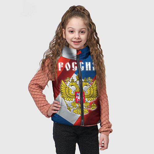 Детский жилет Цвета флага России, паттерн / 3D-Красный – фото 3