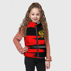 Детский жилет Россия полосы краски, цвет: 3D-черный — фото 2