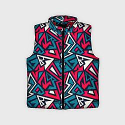 Детский жилет Разноцветный граффити паттерн, цвет: 3D-красный