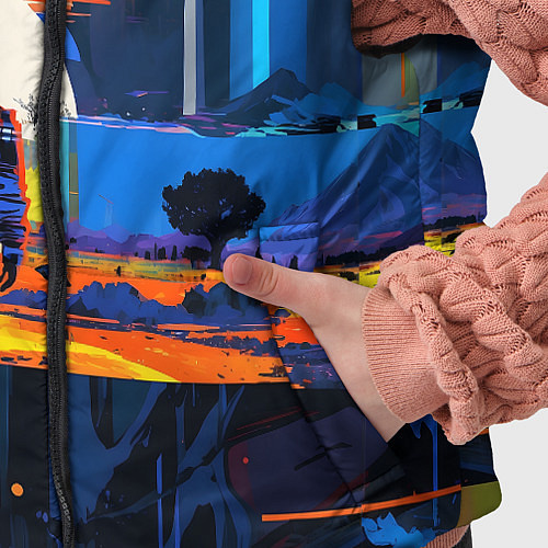 Детский жилет Ночная прогулка абстракция / 3D-Черный – фото 5