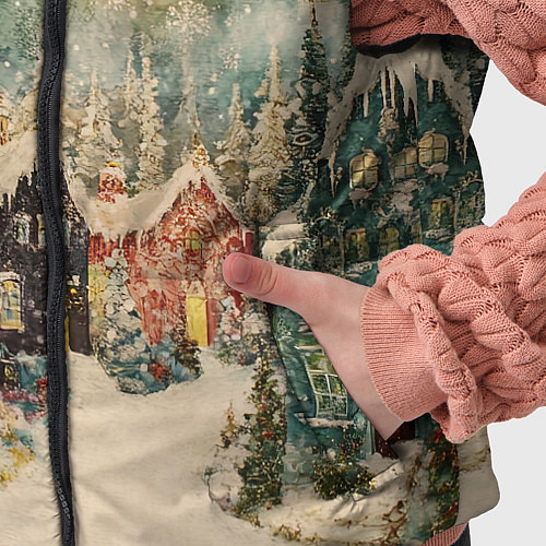 Детский жилет Милый новогодний городок / 3D-Светло-серый – фото 5