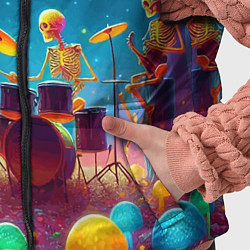 Детский жилет Квинтет скелетов музицирует на грибной поляне, цвет: 3D-красный — фото 2