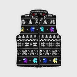 Детский жилет Ornament - Among Us new year, цвет: 3D-красный
