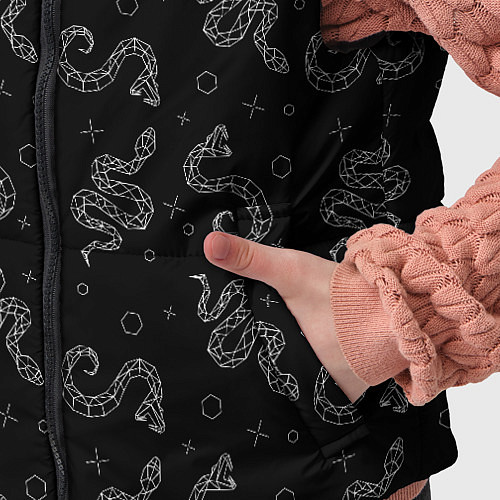 Детский жилет Геометрические змеи паттерн / 3D-Черный – фото 5