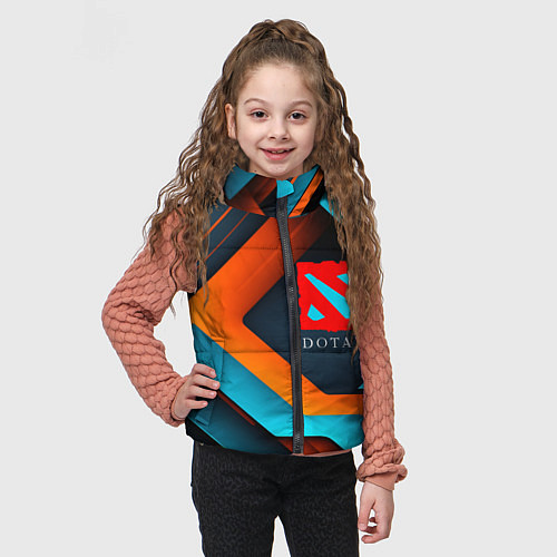 Детский жилет Dota 2 абстракция из линий / 3D-Красный – фото 3