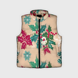 Детский жилет Новогодний узор, цвет: 3D-красный