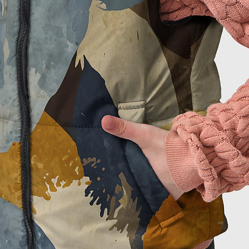 Детский жилет Акварельные листья абстракция / 3D-Черный – фото 5