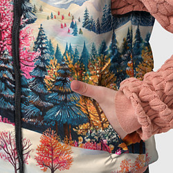 Детский жилет Новый год - горы и пейзаж, цвет: 3D-красный — фото 2