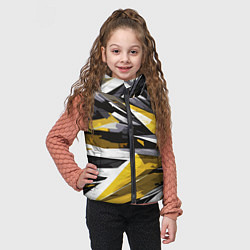 Детский жилет Чёрно-жёлто-белая абстракция, цвет: 3D-красный — фото 2