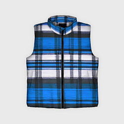 Детский жилет Сине-белая ткань в клетку, цвет: 3D-светло-серый