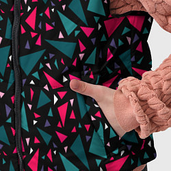 Детский жилет Синие красные треугольники на черном фоне, цвет: 3D-красный — фото 2