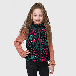 Детский жилет Синие красные треугольники на черном фоне, цвет: 3D-красный — фото 2