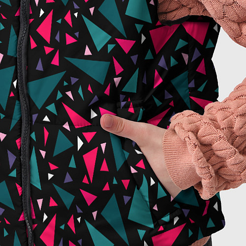 Детский жилет Синие красные треугольники на черном фоне / 3D-Красный – фото 5