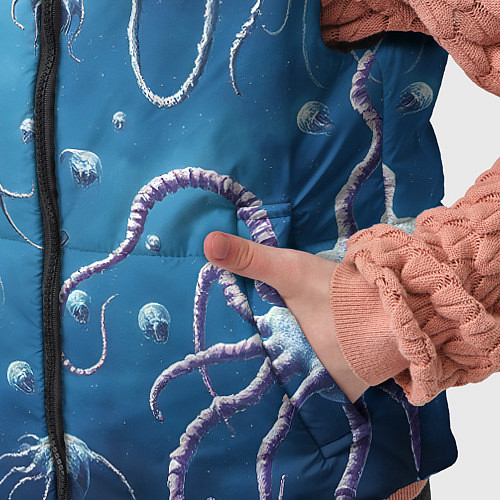 Детский жилет Мир фантастических осьминогов / 3D-Светло-серый – фото 5