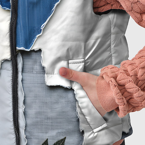 Детский жилет Сине-белый пэчворк / 3D-Красный – фото 5