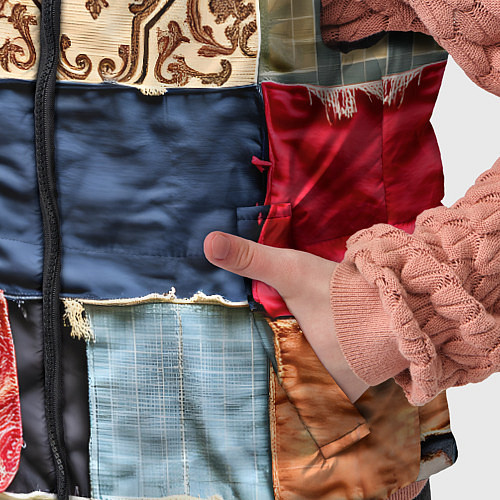 Детский жилет Яркий пэчворк / 3D-Светло-серый – фото 5