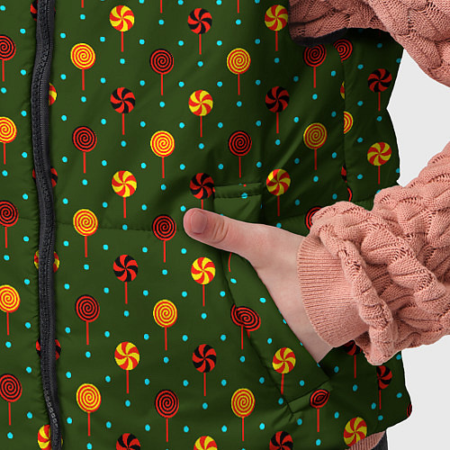 Детский жилет Праздничные леденцы / 3D-Черный – фото 5