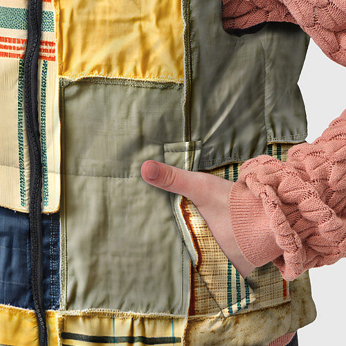 Детский жилет Пэчворк в желтых оттенках / 3D-Красный – фото 5