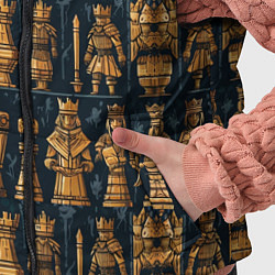 Детский жилет Ладья ферзь пешка и другие шахматные фигуры, цвет: 3D-светло-серый — фото 2