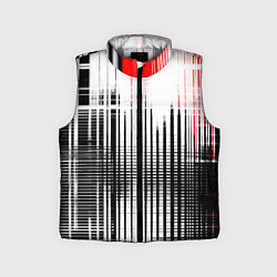 Детский жилет Красно-чёрный гранж на белом фоне