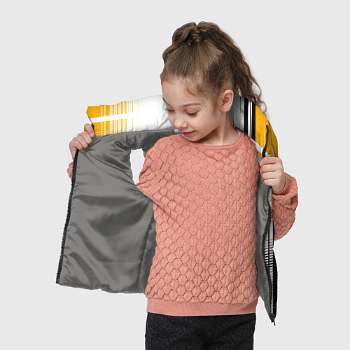 Детский жилет Жёлто-чёрный гранж на белом фоне / 3D-Светло-серый – фото 4