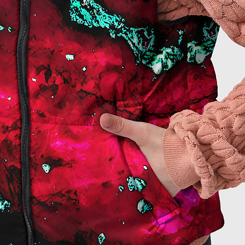 Детский жилет Абстракция красно-голубая / 3D-Черный – фото 5