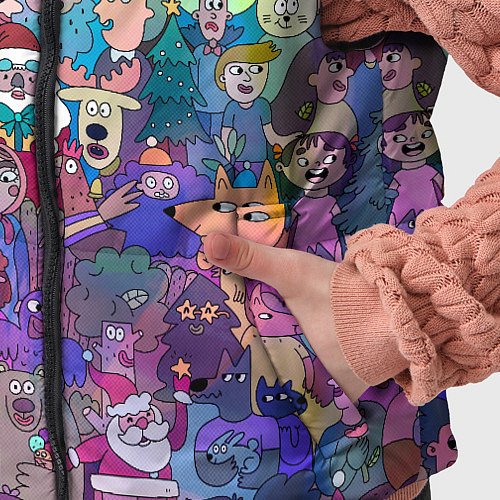 Детский жилет Новогодний виммельбух / 3D-Черный – фото 5