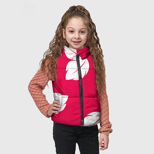 Детский жилет Тестура платья Лило с листьями / 3D-Красный – фото 3