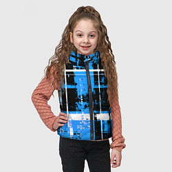 Детский жилет Сине-белый гранж на чёрном фоне, цвет: 3D-красный — фото 2