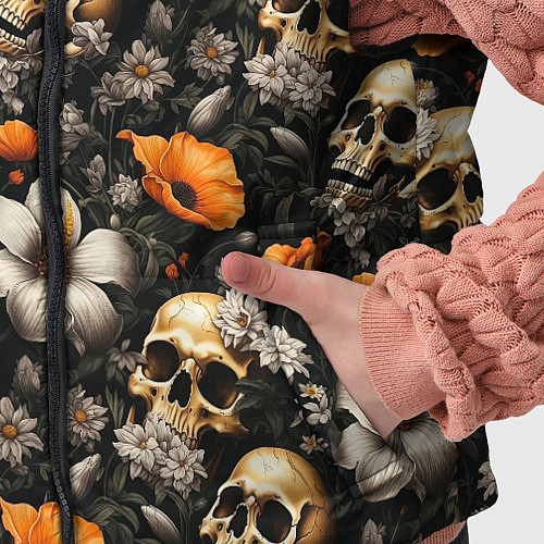 Детский жилет Маки и черепа / 3D-Черный – фото 5