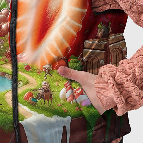 Детский жилет Клубничная планета - нейроарт фантазия / 3D-Красный – фото 5