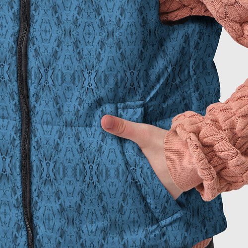 Детский жилет Синий абстрактный геометрический узор / 3D-Черный – фото 5