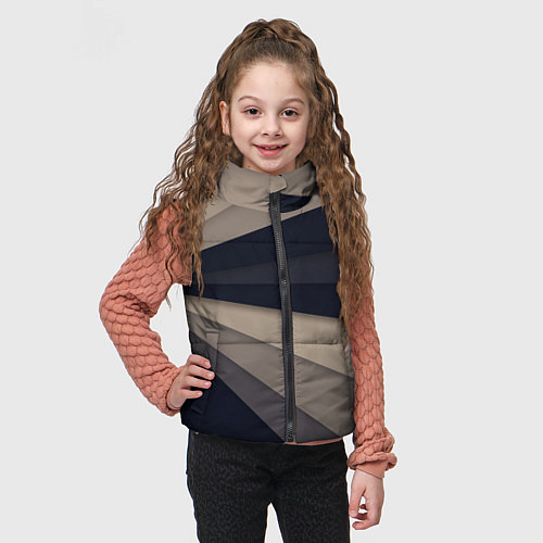 Детский жилет Фрактальные линии / 3D-Красный – фото 3