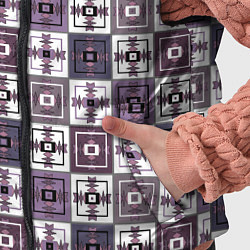 Детский жилет Серый сиреневый геометрический узор пэчворк, цвет: 3D-светло-серый — фото 2