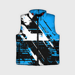 Детский жилет Diagonal black and white stripes on a blue backgro, цвет: 3D-красный