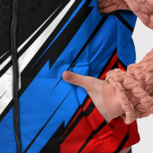 Детский жилет Герб России - спортивная абстракция / 3D-Черный – фото 5