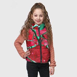 Детский жилет Зеленый минерал в красном камне, цвет: 3D-светло-серый — фото 2