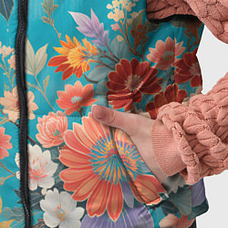 Детский жилет Цветочки на голубом фоне, цвет: 3D-черный — фото 2