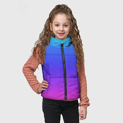 Детский жилет Градиент закат сине-розовый / 3D-Светло-серый – фото 3