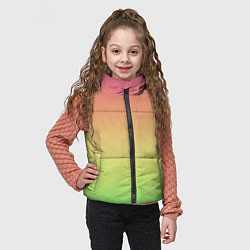 Детский жилет Градиент заря розово-зелёный, цвет: 3D-светло-серый — фото 2