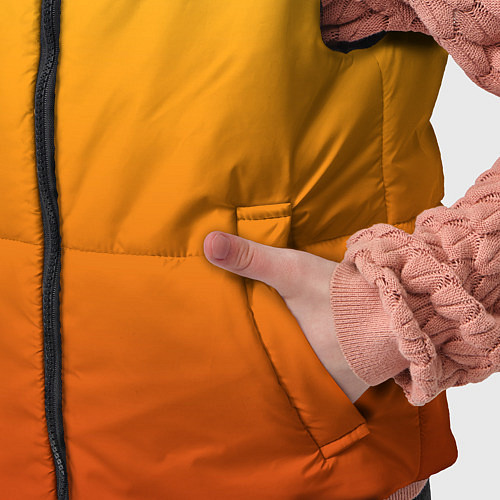 Детский жилет Градиент мягкий жёлто-оранжевый / 3D-Красный – фото 5