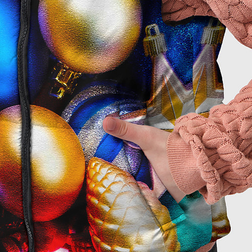 Детский жилет Новогодние украшения / 3D-Черный – фото 5