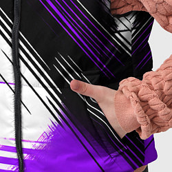 Детский жилет Диагональные фиолетово-чёрные линии на белом фоне, цвет: 3D-светло-серый — фото 2