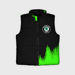 Детский жилет Skoda краски зеленые, цвет: 3D-черный