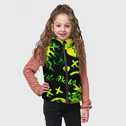 Детский жилет Lil Peep кислотные автографы, цвет: 3D-черный — фото 2