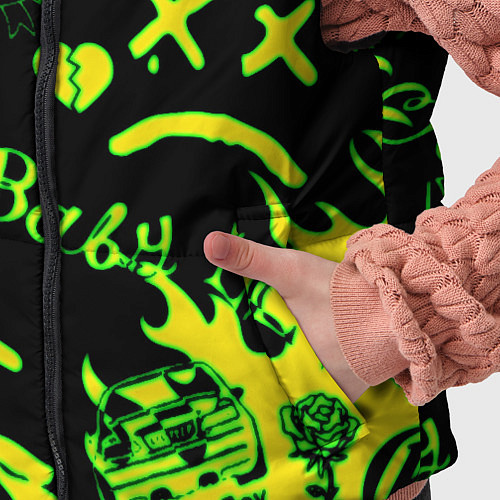 Детский жилет Lil Peep кислотные автографы / 3D-Черный – фото 5