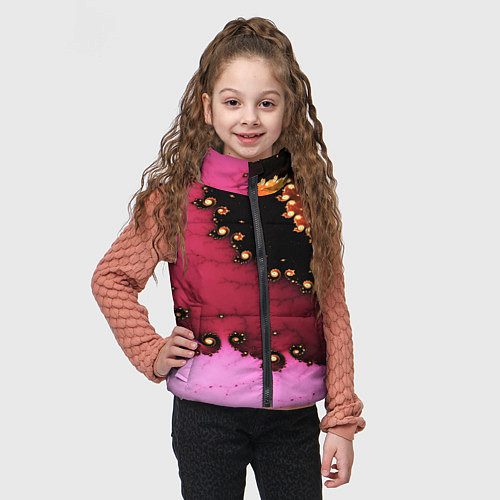 Детский жилет Фрактал узор розовый / 3D-Красный – фото 3