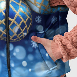 Детский жилет Синие новогодние шары, цвет: 3D-светло-серый — фото 2