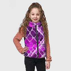 Детский жилет Фиолетовые рельефные плитки и белое свечение, цвет: 3D-красный — фото 2